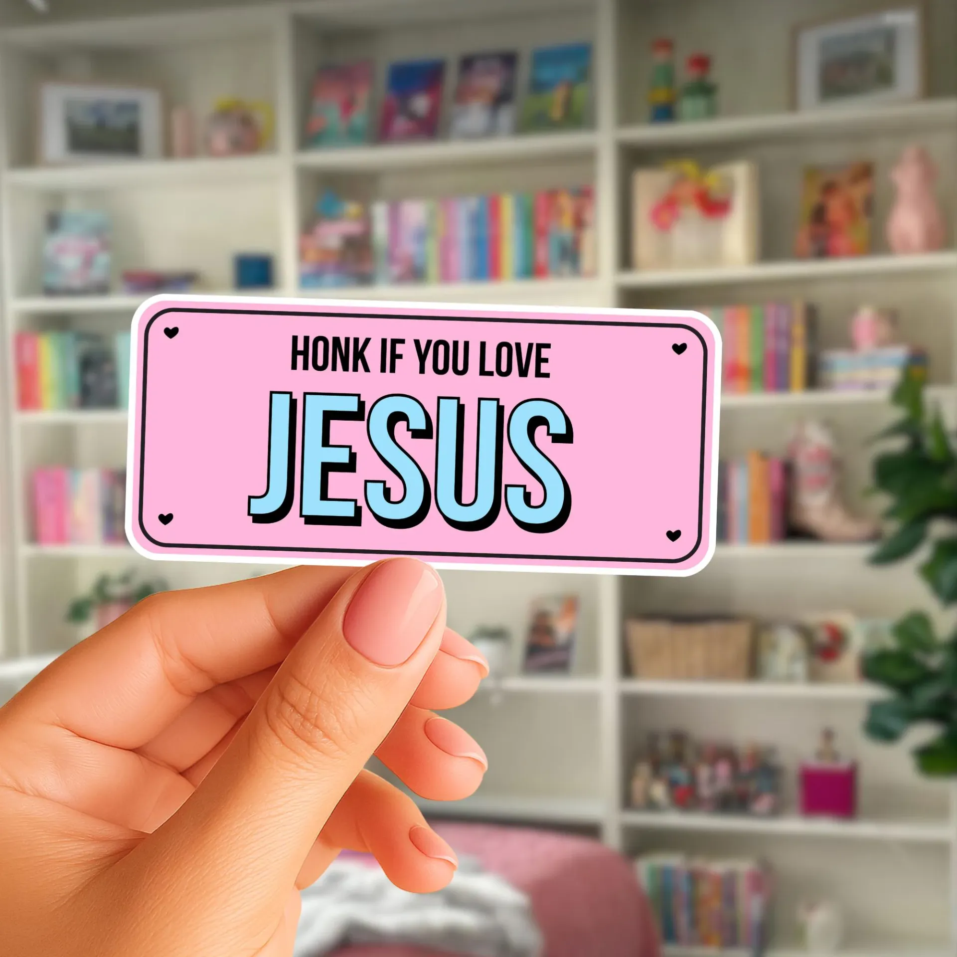 Honk if you love Jesus Sticker (Phone Size (3-inches), 1, Regular)
