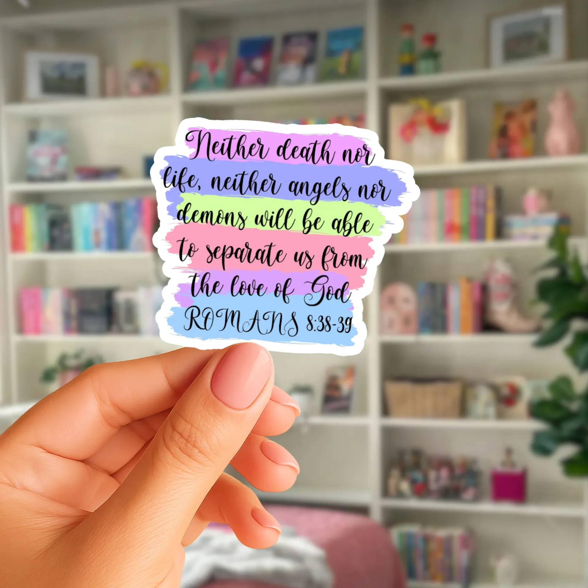 Romans 8:38-39 Sticker (Phone Size (3-inches), 1, Regular)
