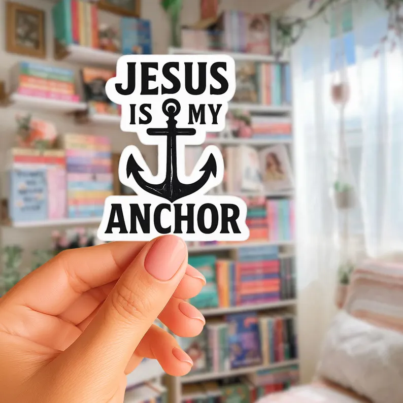 Jesus Is My Anchor Sticker (Phone Size (3-inches), 1, Regular)