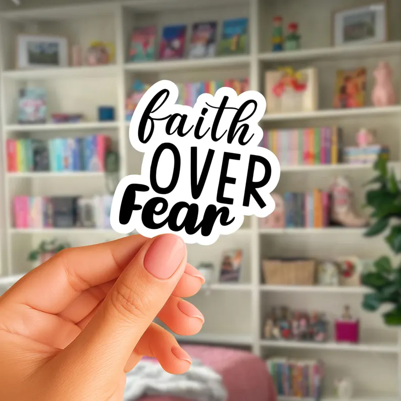 Faith Over Fear Sticker, (Phone Size (3-inches), 1, Regular)