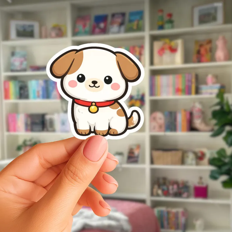Cute Puppy Sticker (Phone Size (3-inches), 1, Regular)
