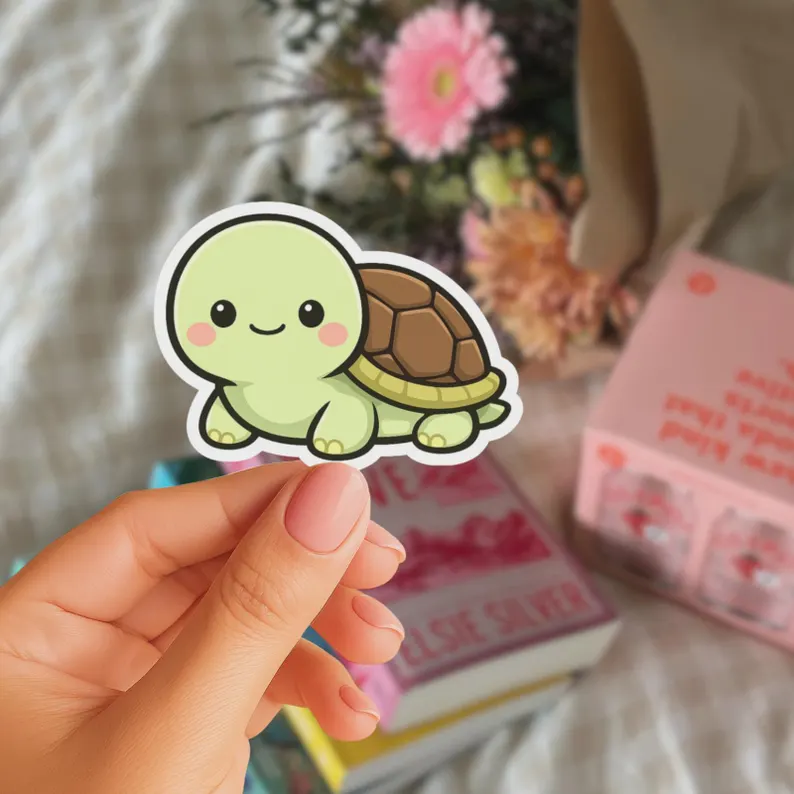 Cute Turtle Sticker (Phone Size (3-inches), 1, Regular)