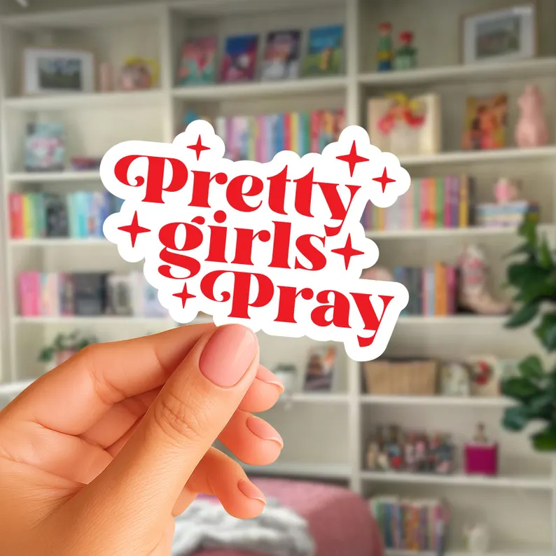 Pretty Girls Pray Sticker (Phone Size (3-inches), 1, Regular)