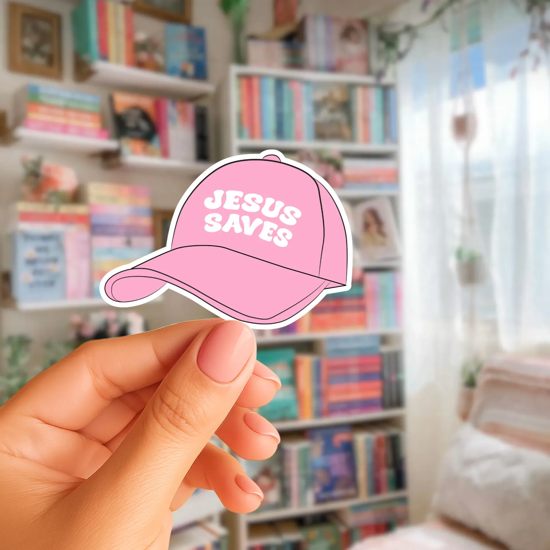 Jesus Saves Sticker (Phone Size (3-inches), 1, Regular)